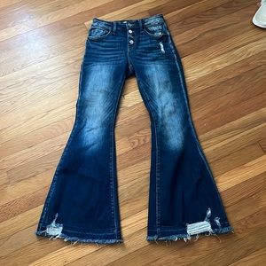 Mid Rise Super Flare Jeans